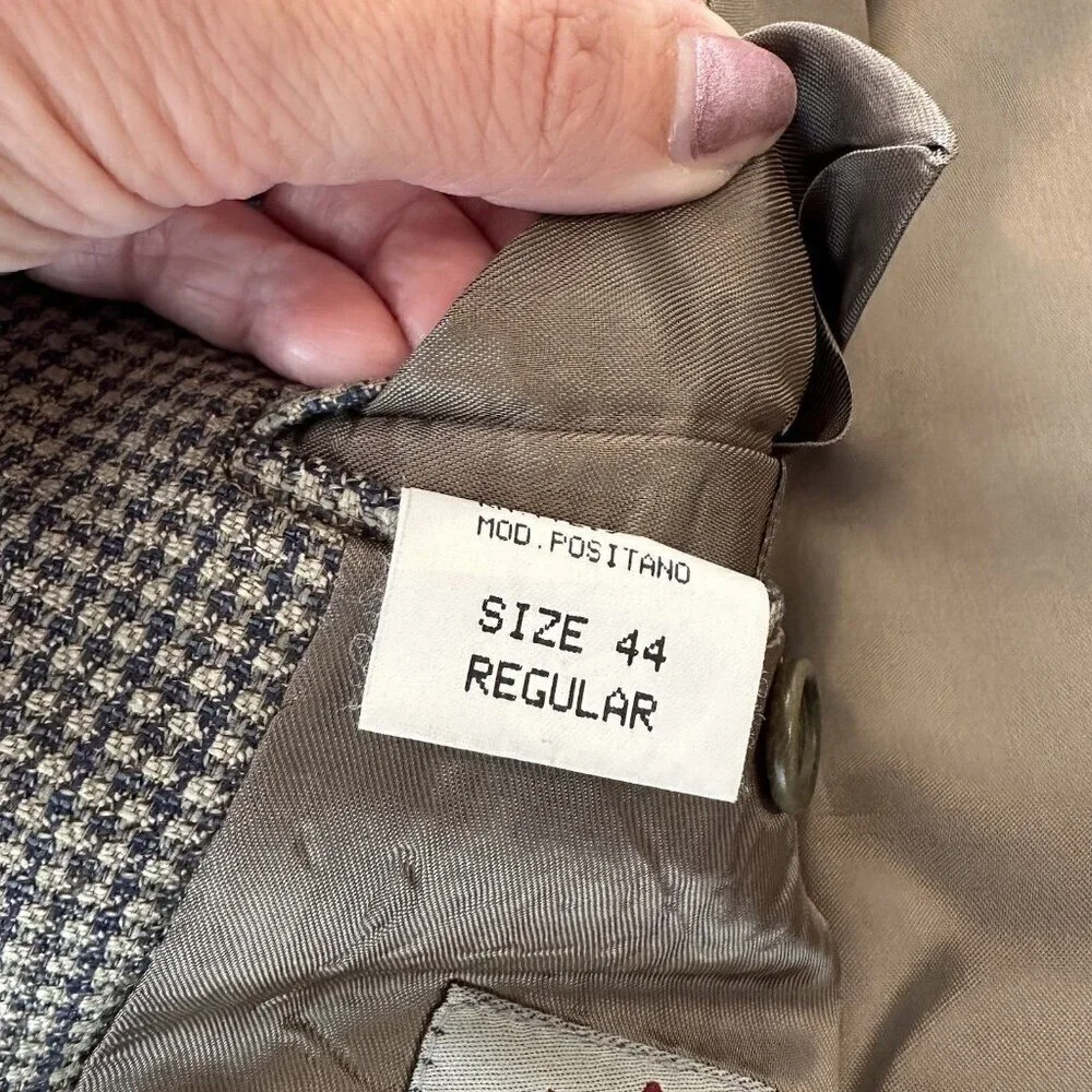 Vito Rufolo Houndstooth Italy Silk Wool 2 Button Sportscoat‎ Blazer Jacket 44R